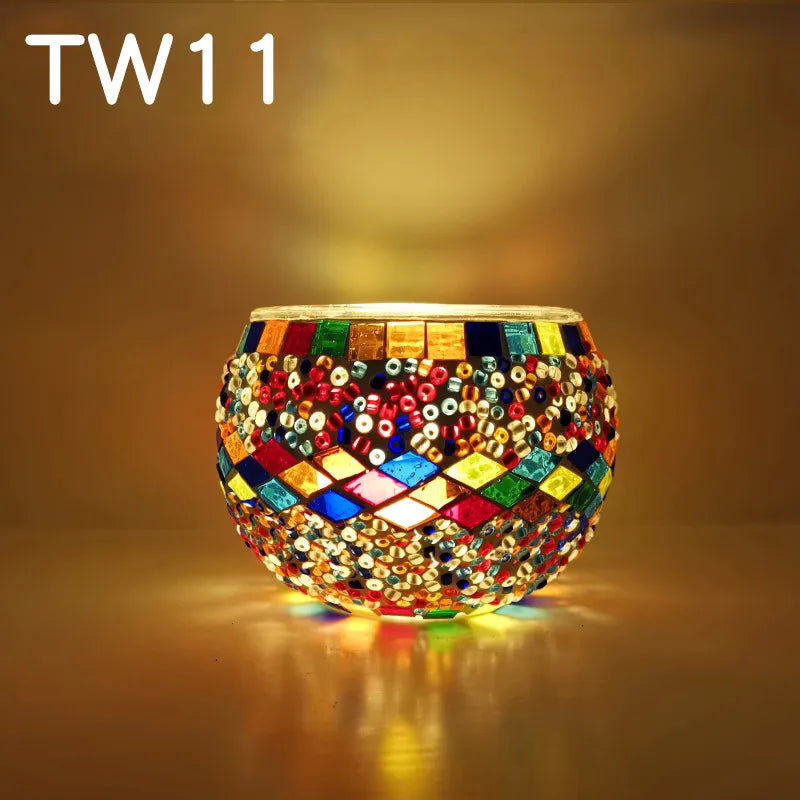 No Retro Geometric Glass candlestick