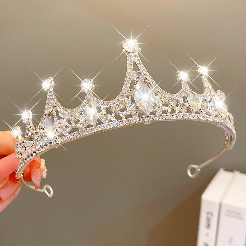 cute crown artificial crystal inlay artificial gemstones crown 1 piece