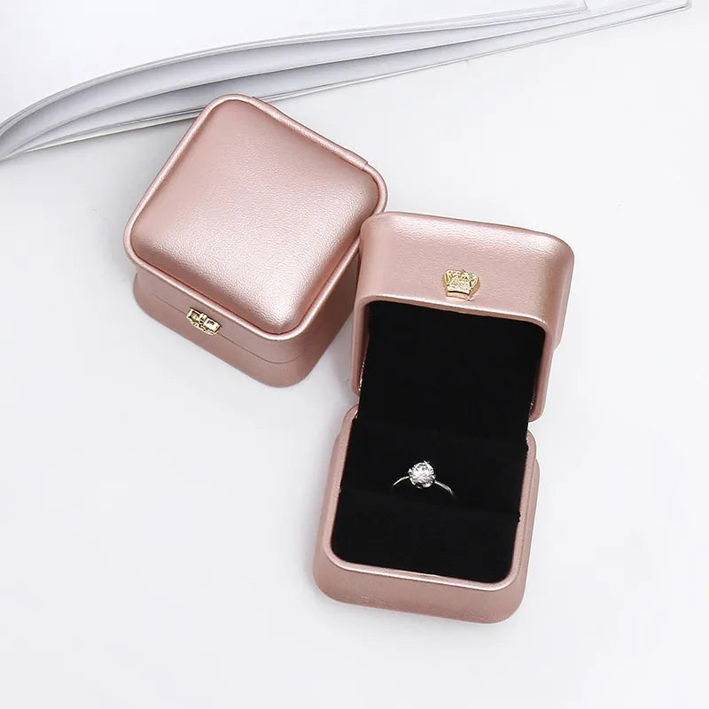 Elegant Simple Style Solid Color Pu Leather Jewelry Boxes 1 Piece