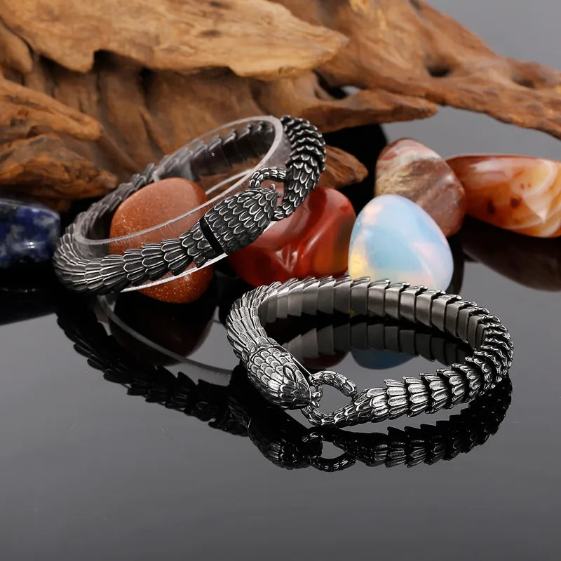 Retro Snake 304 Stainless Steel 18K Gold Plated Men'S Bracelets