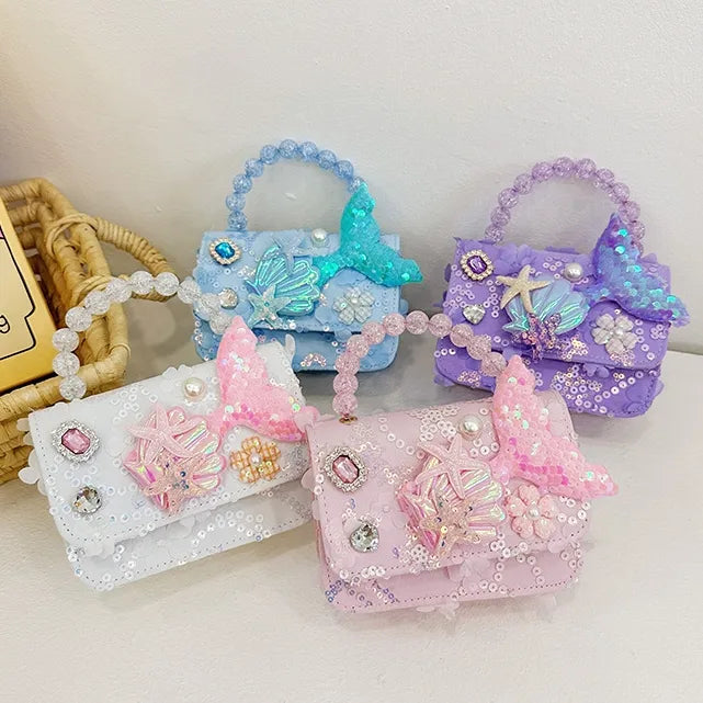 Children's Pearl Handbag  New Children's Bag Girls' Crossbody Bag Princess Accessories Bag  Style Shoulder Bag