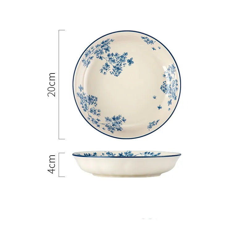 Chinoiserie Pastoral Flower ceramics Tableware 1 Piece