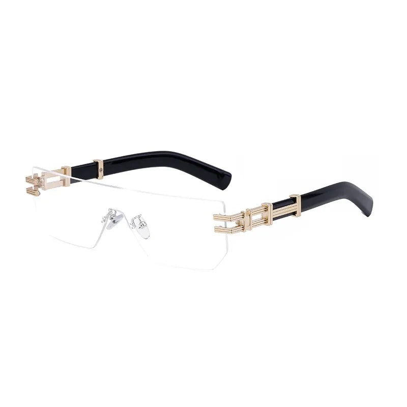 Vintage Style Hawaiian Geometric Pc Square Frameless Men's Sunglasses