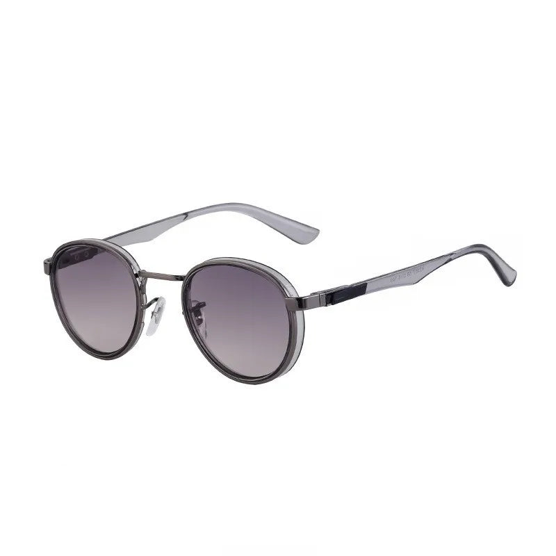 Vacation Solid Color Tinted Lenses Round Frame Full Frame Men's Sunglasses