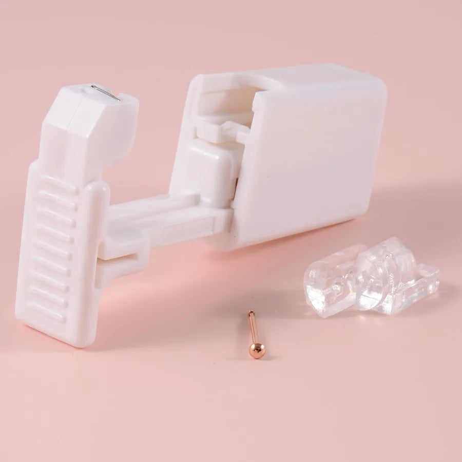 Disposable Low Beating Nose Stud Tool Nose Stud Staple Gun Built-in 316L Zircon Stainless Steel Earrings Nose Ring Nose Stud Piercing Tool