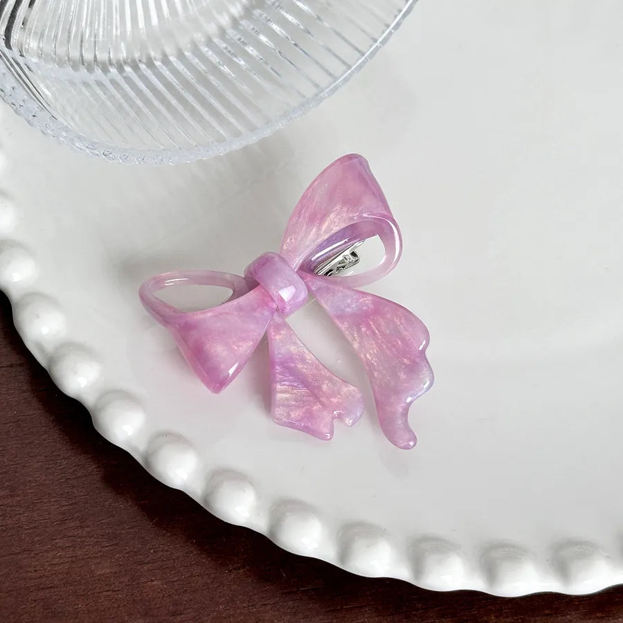 Sweet Versatile 3D Butterfly Knot Hair Clip High Ponytail Side Duckbill Clip Acetate Hair Accessories For Women Simple Style