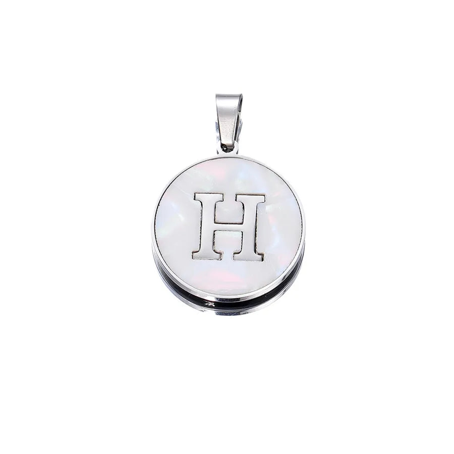 1 Piece 22mm Hole 4~4.9mm 304 Stainless Steel Fritillary Letter Pendant Jewelry Accessories