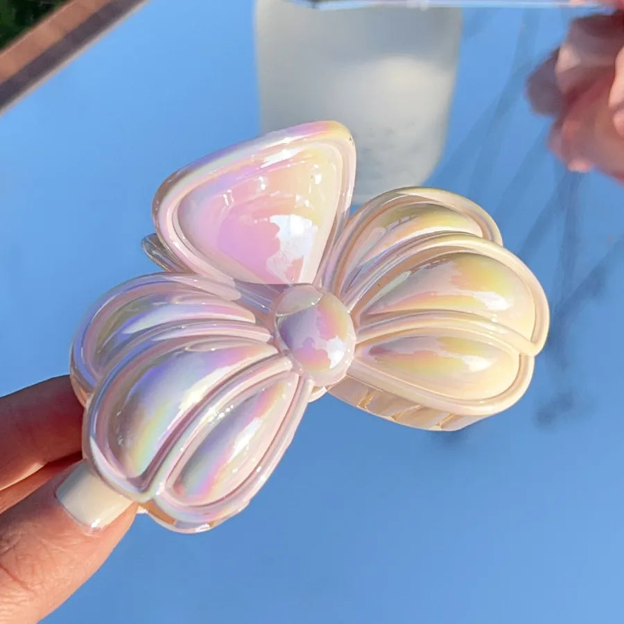 Elegant Sweet Women's Bow Knot Fish Tail Twist Plastic UV Plating Hair Claws
