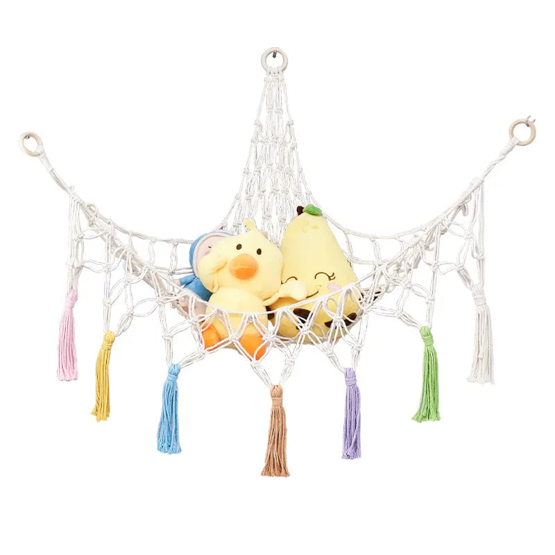 Cotton Rope Triangle Toy Net Pocket Hand-woven Children's Toy Storage Decorative Triangle Pocket Decorative Hanging Pocket