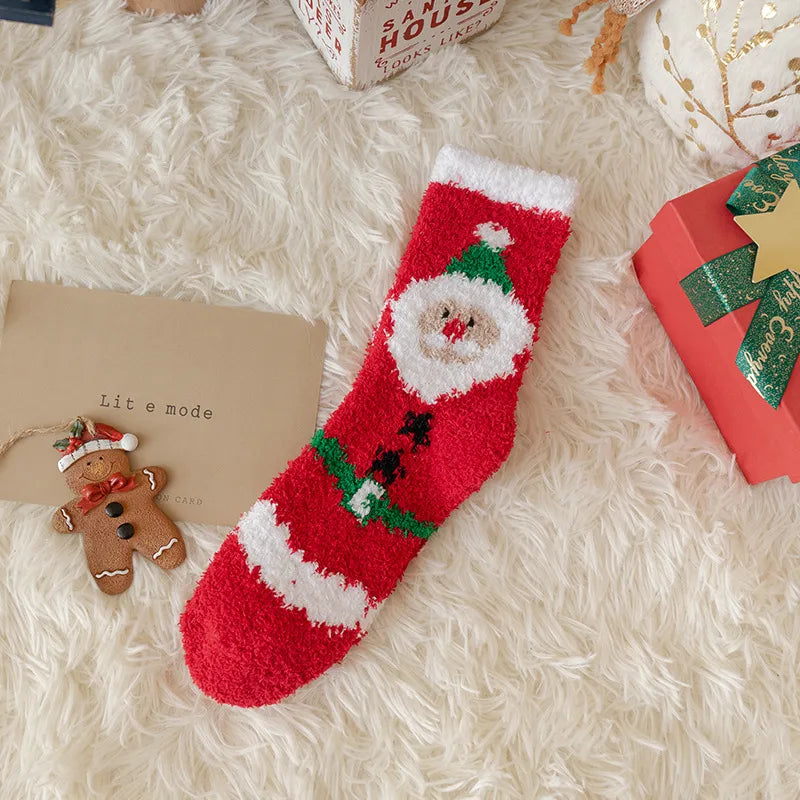 Christmas Christmas Women's Cartoon Polyester Jacquard Crew Socks A Pair
