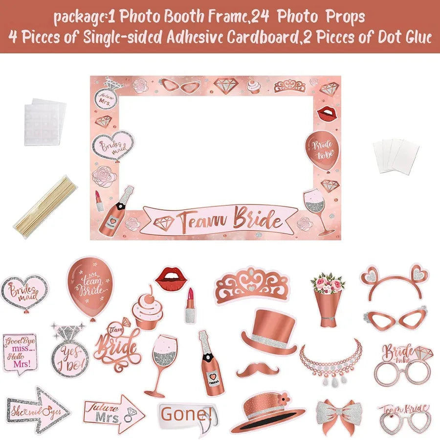Bachelor party Wedding bride wedding bride to be photo props Team bride handheld paper photo frame