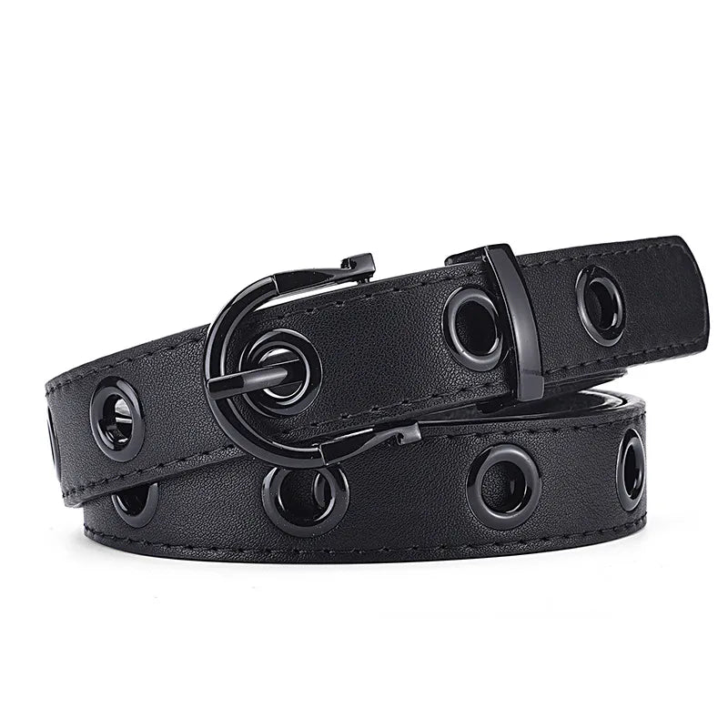 Simple Style Streetwear Solid Color Pu Leather Alloy Women's Leather Belts