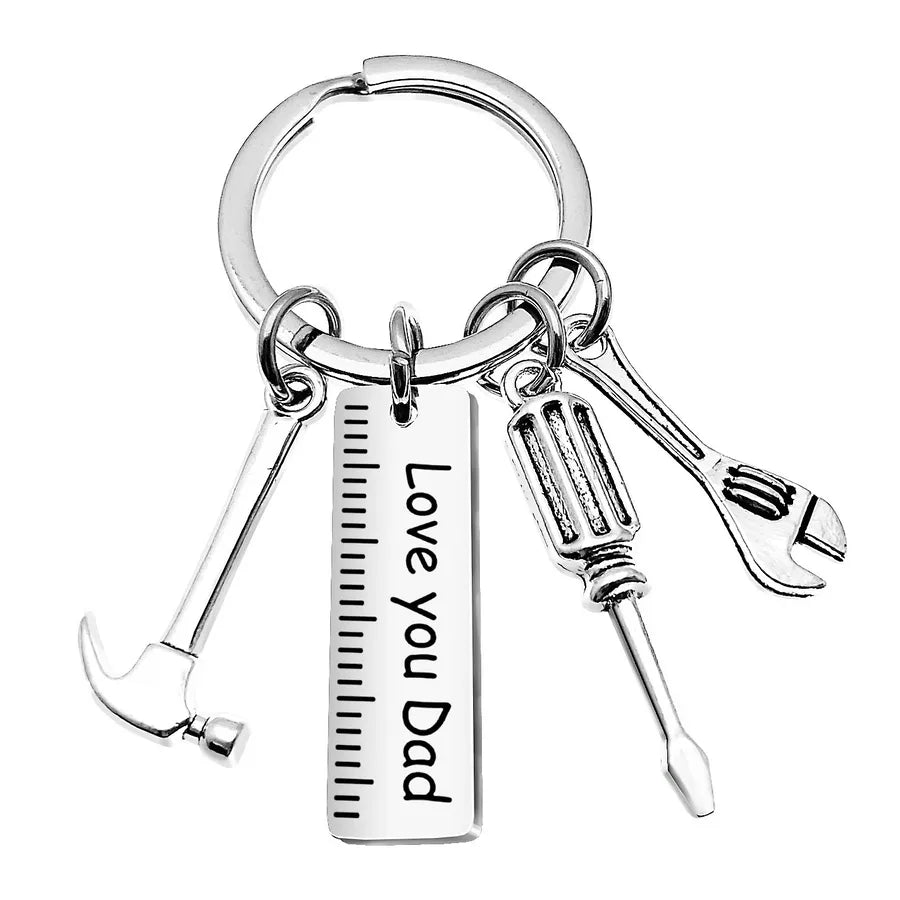 father's day gift letter grandpa papa dad caliper tool stainless steel key ring