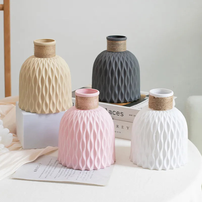 Simple Style Waves Plastic Vase Artificial Decorations