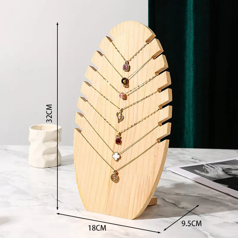 Simple Style Oval solid wood Patchwork Jewelry Display 1 Piece