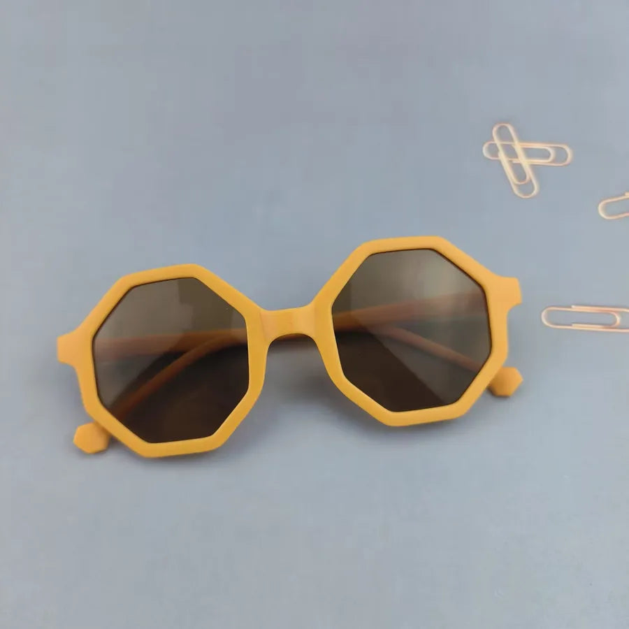 Cute Novelty Modern Style Geometric Ac Tinted Lenses Polygon Full Frame Kids Sunglasses