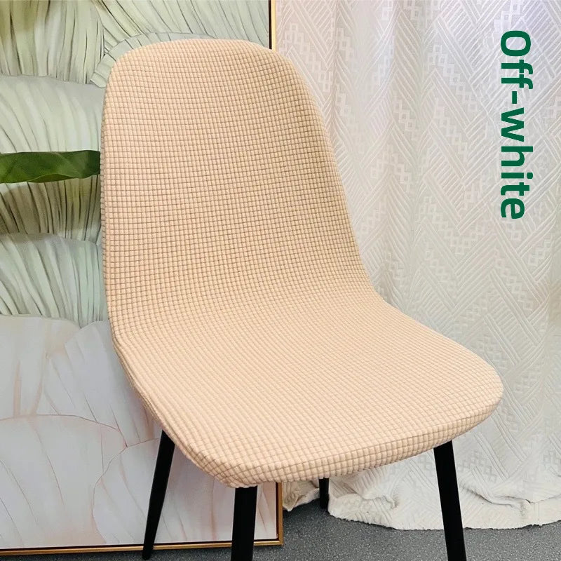 Simple solid color shell-shaped seat cover thickened polar fleece jacquard chair cover Universal Universal hotel dining chair cover