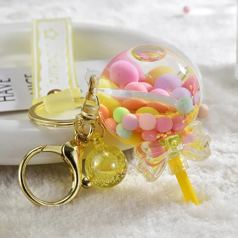 cartoon style candy arylic women's bag pendant keychain
