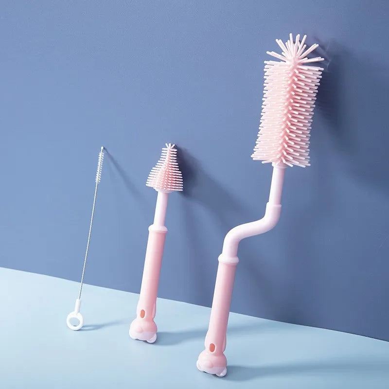 casual solid color silica gel cleaning brush