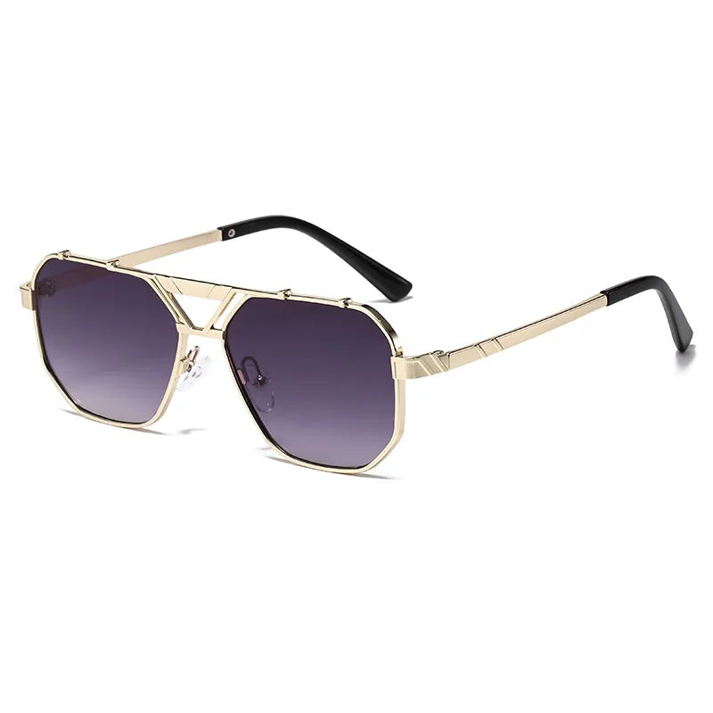 Personality Punk Street Geometric Ac Oval Frame Full Frame Women's Sunglasses