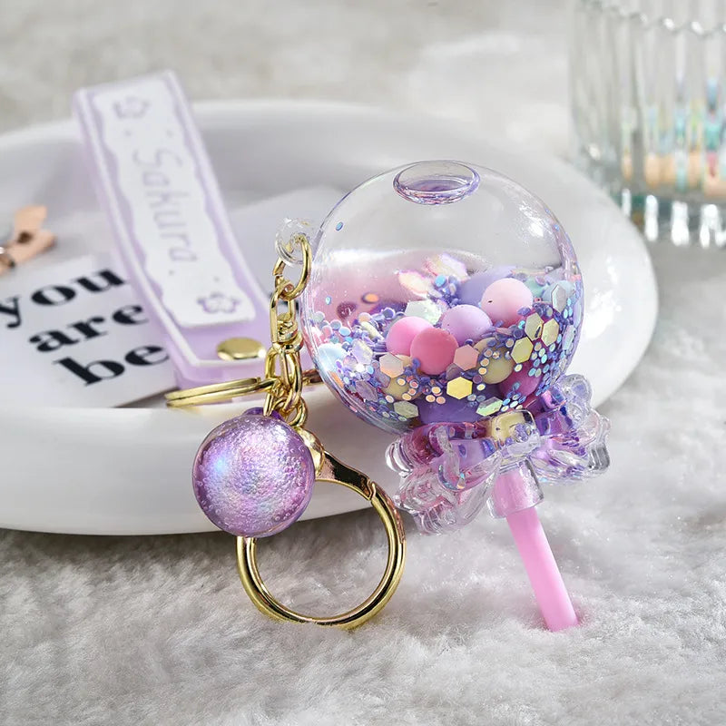 cartoon style candy arylic women's bag pendant keychain