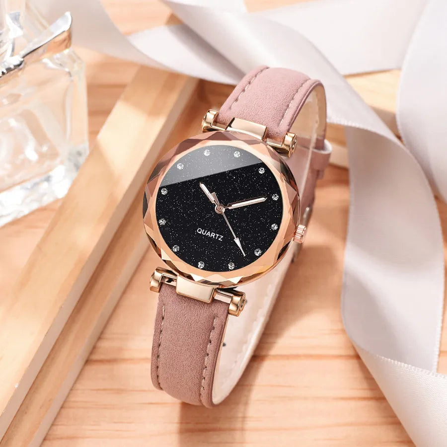 casual round buckle quartz women's watches