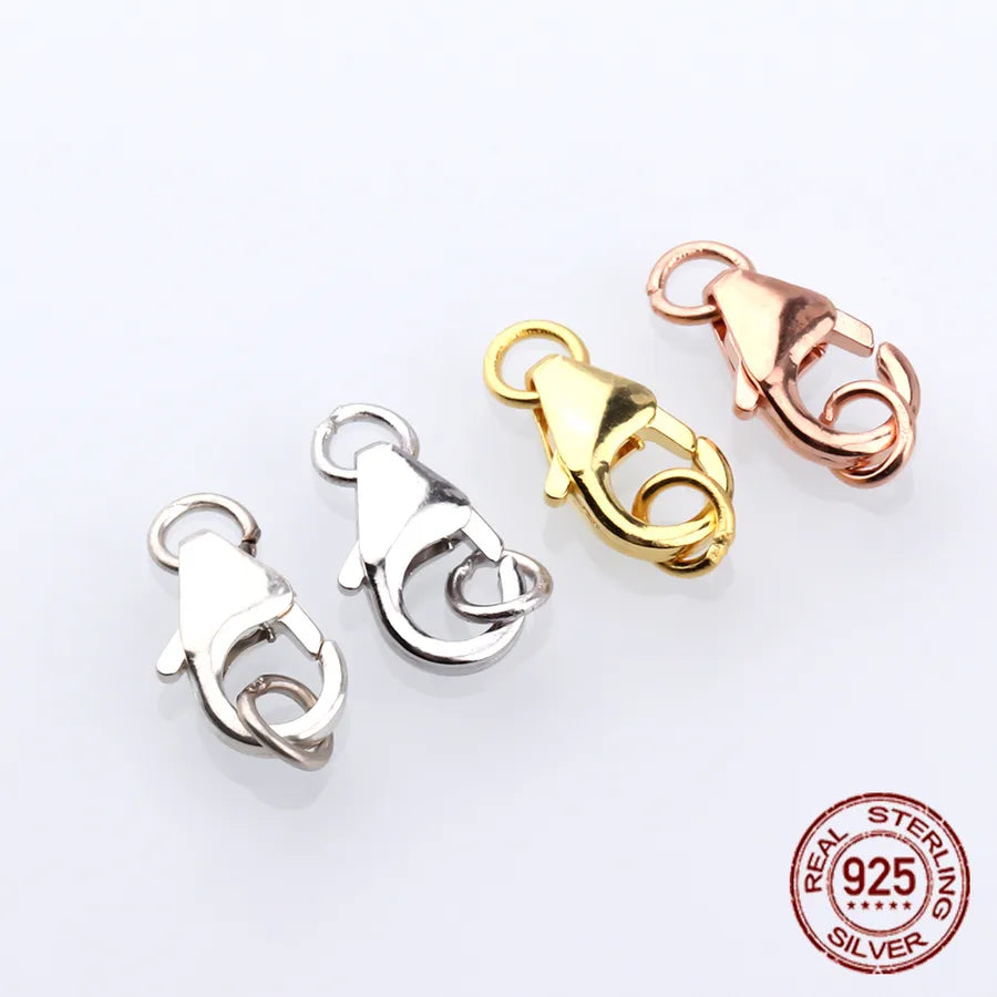 1 Piece 925 Sterling Silver Geometric Lobster Clasp