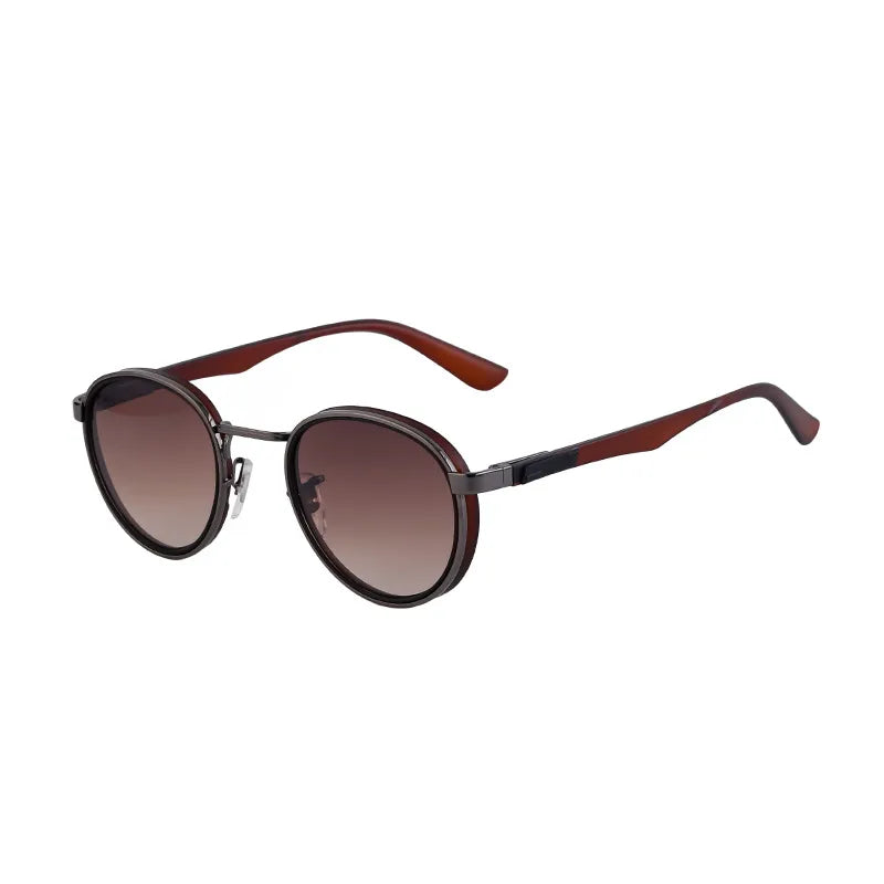Vacation Solid Color Tinted Lenses Round Frame Full Frame Men's Sunglasses