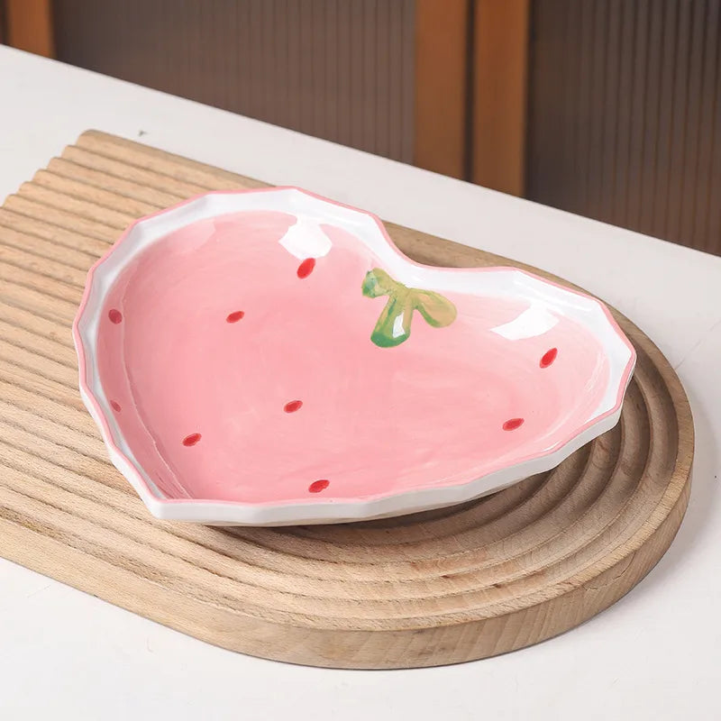 Cute Strawberry ceramics Tableware 1 Piece 1 Set