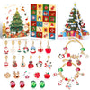 Christmas Arrival Day Countdown Calendar 24 Cells DIY Cartoon Deer Children's Bracelets Zinc Alloy Christmas Theme Handmade