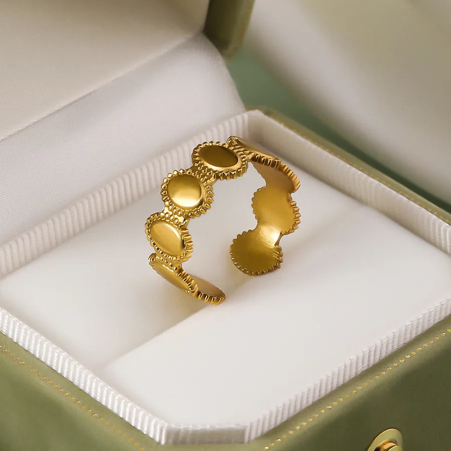 Wholesale Jewelry IG Style Elegant Retro Geometric Leaf Heart Shape 304 Stainless Steel Plating Open Rings