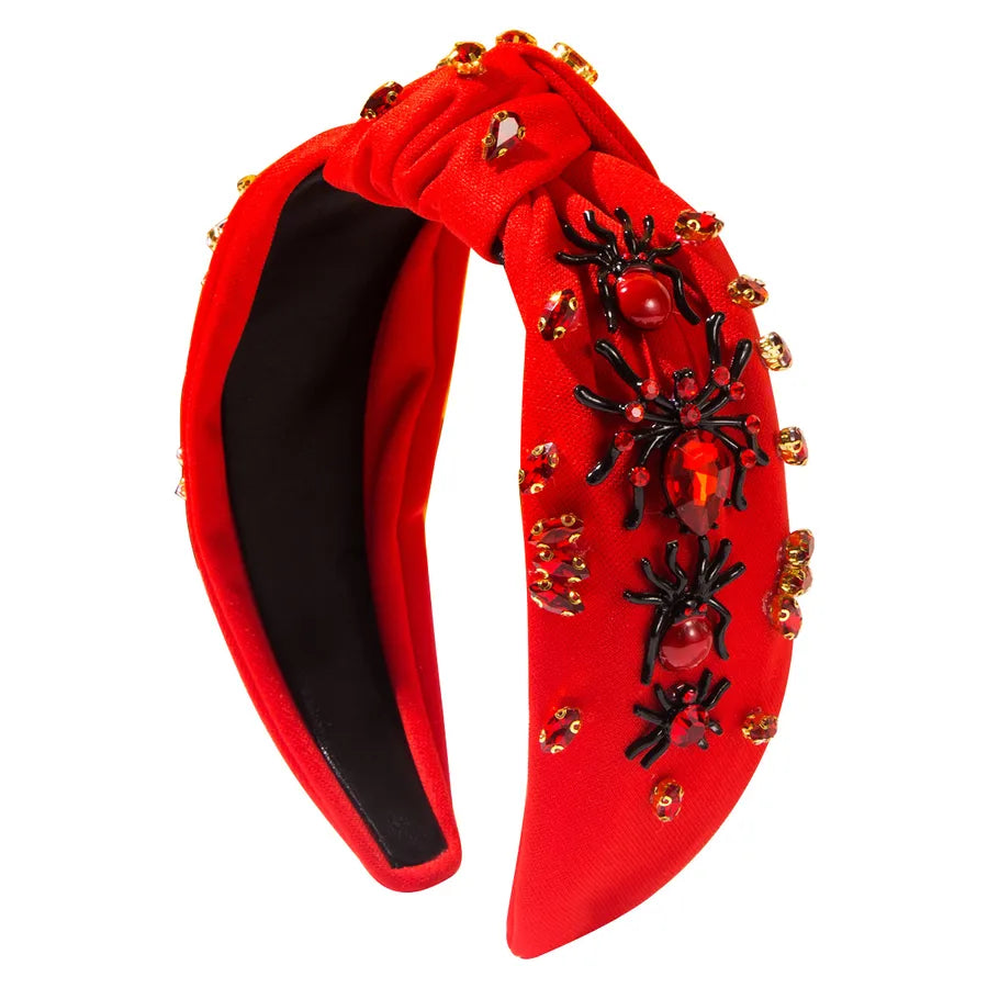 New Halloween Spider Wide Edge Hairband Women's Exaggerated Accessory Diamond Embedded Fashionable Festival Headband
