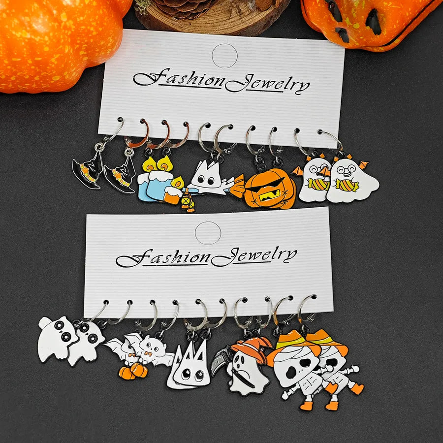 Halloween Skeleton Ghost Magic Hat Ear Cuff Creative Funny Personalized Earring Zinc Alloy Unisex Jewelry Accessory