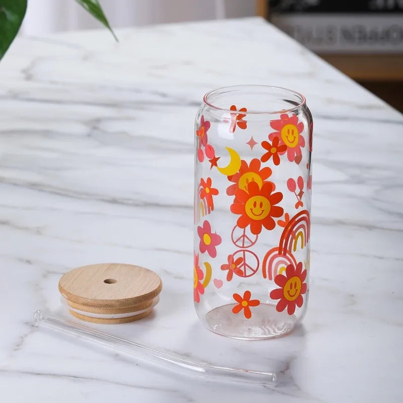 Halloween Cute ghost Fruit Butterfly Glass Water Bottles 1 Piece