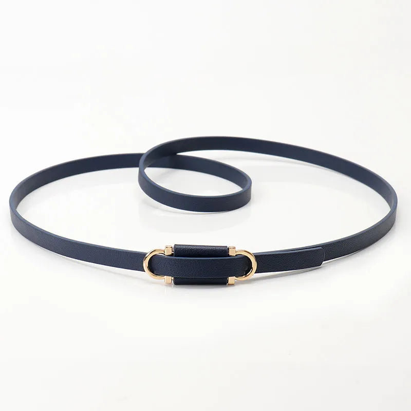 Simple Style Solid Color Pu Leather Alloy Women's Leather Belts