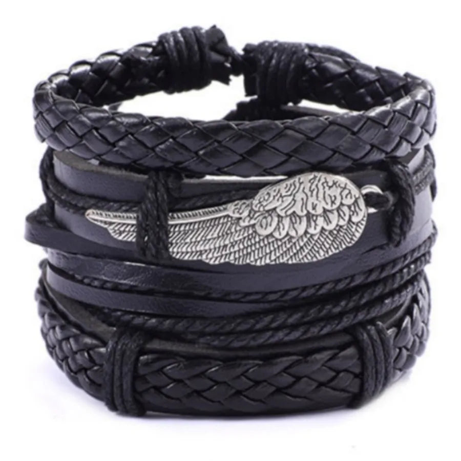 Hot Men's Leather Bracelet Woven Leather Strap Bracelet Accessories  Fashion Fashion Fashion Bracelet Ornament