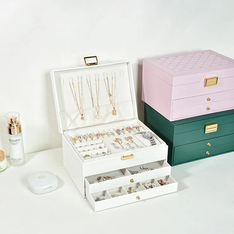 1 Piece PU Simple Style Indoor Daily Solid Color Jewelry Boxes