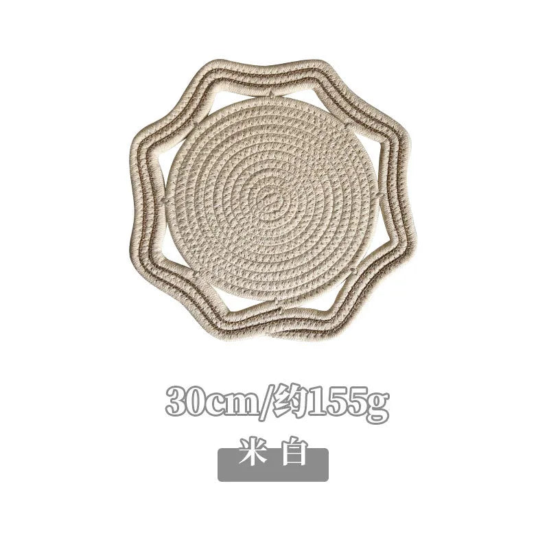 Casual Pastoral Multicolor cotton rope Placemat 1 Piece
