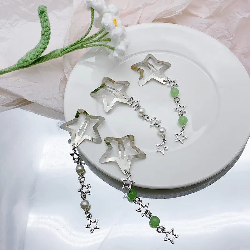 IG Style Y2K Women's Star Alloy Charm Hair Clips