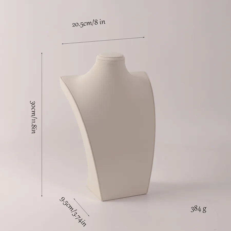 Jewelry Display Necklace Stand Matte Leather Portrait Neck Mannequin Display Window Ornament Accessory Premium Feeling