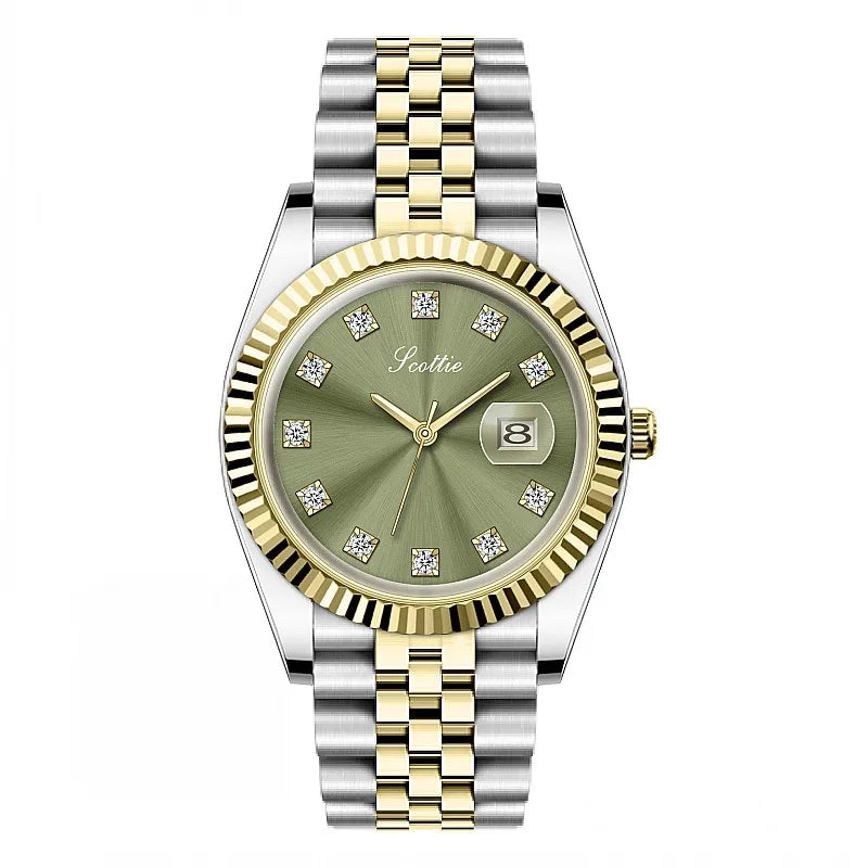 Casual Elegant Lady Solid Color Butterfly Double Snap Quartz Watch Women's Watches