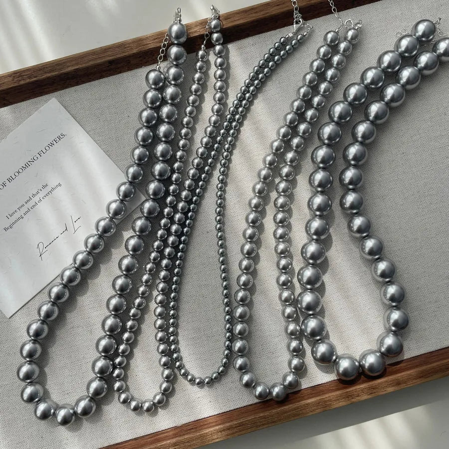 Elegant Simple Style Geometric 304 Stainless Steel Artificial Pearl Wholesale Necklace