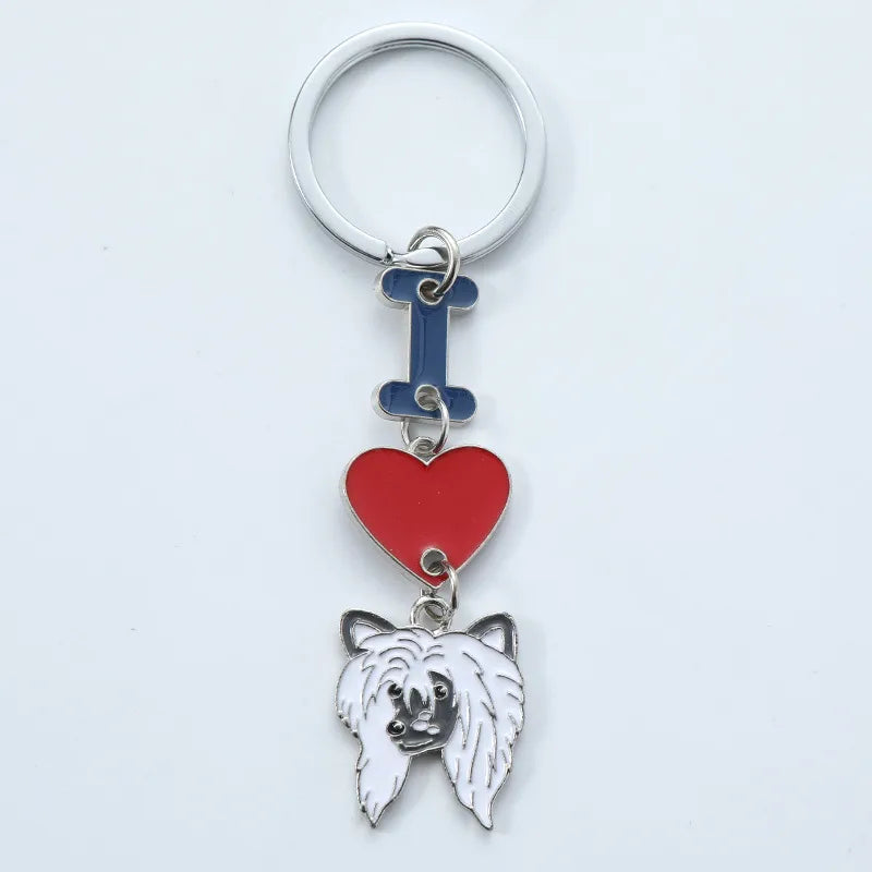 1 Piece Cute Letter Dog Heart Shape Zinc alloy Unisex Slip-on Keychain