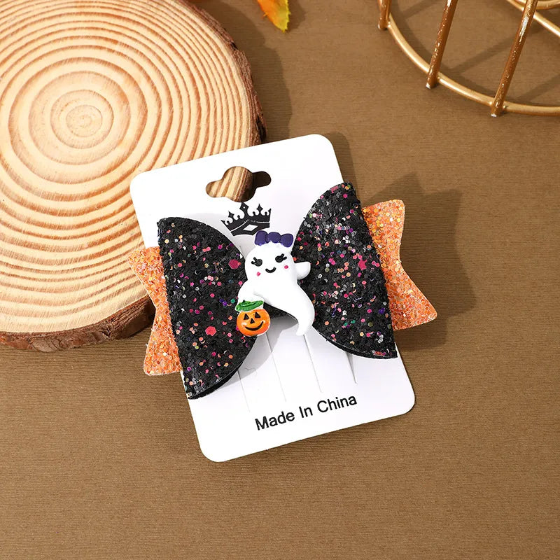Women's Hip-Hop Funny Halloween Pattern Bow Knot Alloy Hair Clip