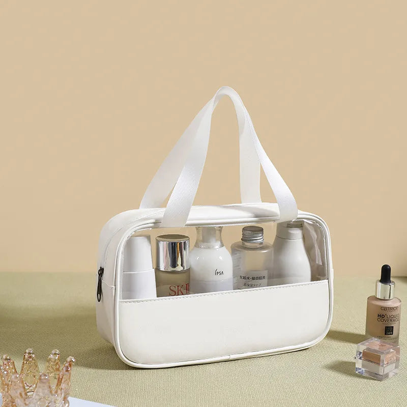 cute pastoral solid color pu leather makeup bags