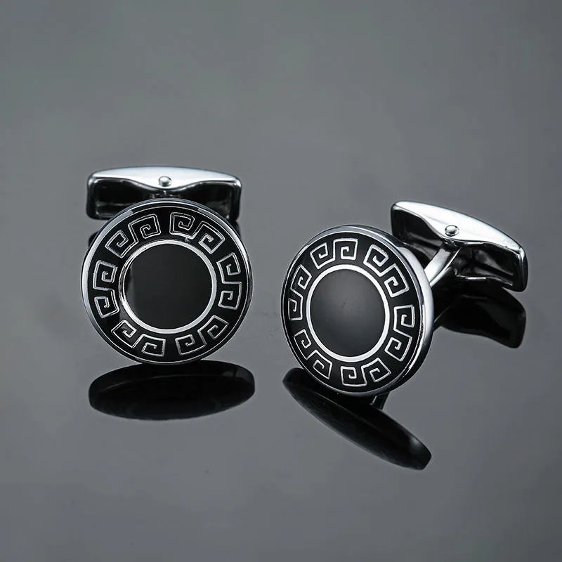 business geometric copper plating men's cufflinks