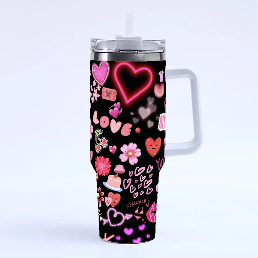 Valentine'S Day Casual Elegant Glam Letter 201 Stainless Steel 304 Stainless Steel Thermos Cup 1 Piece