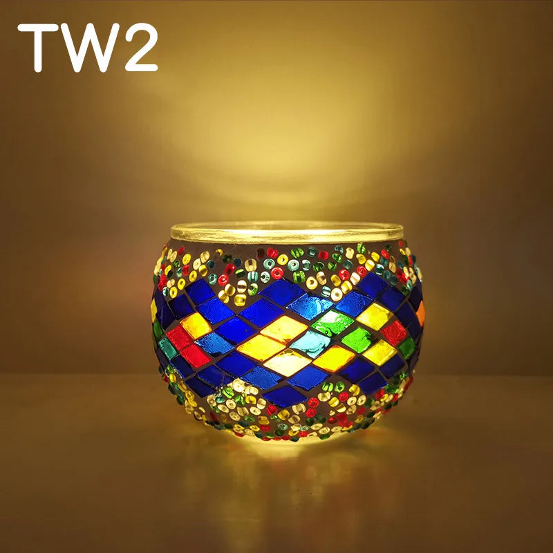 No Retro Geometric Glass candlestick