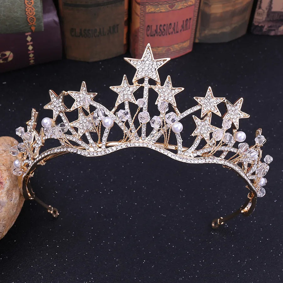 fashion star alloy inlay crystal rhinestones crown 1 piece