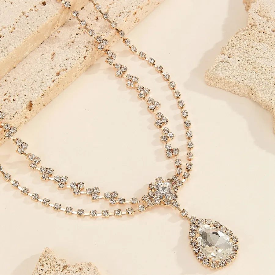 Fashionable Wedding Hair Accessories Rhinestone Hair Chain Diamond forehead Bracelet Bride Alloy Geometric Pattern Headwear